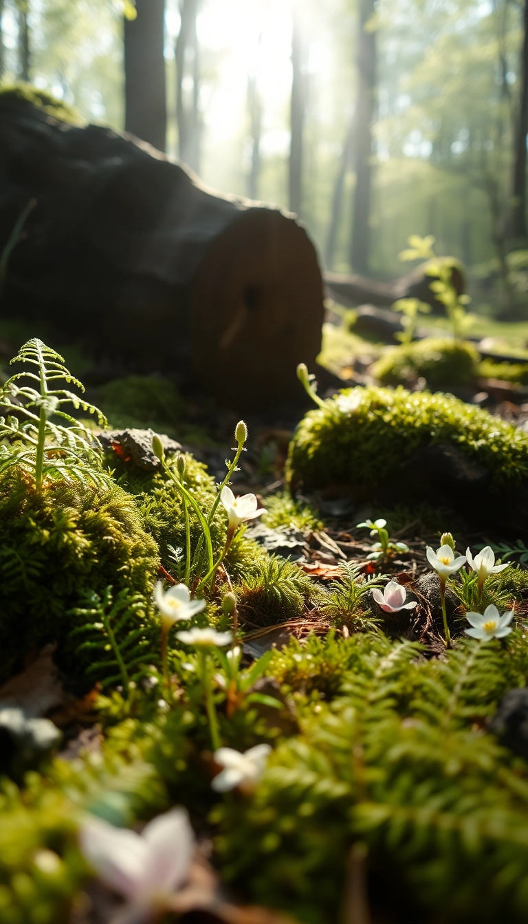 Best Extraordinary AI Spring Forest Floor Phone Aesthetic Wallpaper